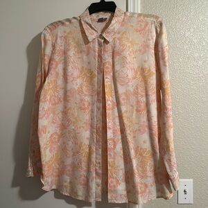 J.Jill Linen Floral Blouse Large